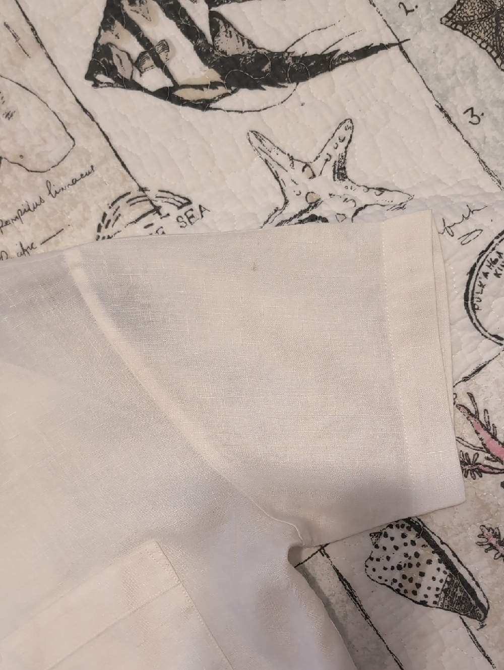 🌼L.L. Bean White Linen Short-Sleeve Button-Down Shirt - Picture 5 of 6